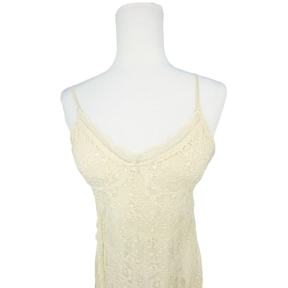 Zara Cream Lace Midi Slip Dress Size L Romantic Fairy Feminine Boho Wedding - Picture 2 of 11